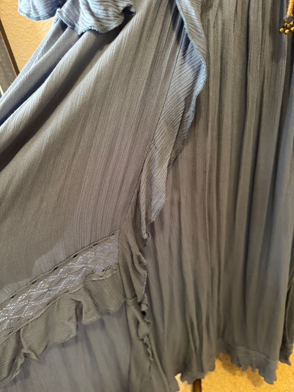 Free People Dusty Blue Boho Ruffle Maxi Dress - Picture 5 of 6